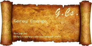 Gerey Csenge névjegykártya